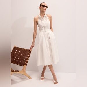 Commense Halter Backless Midi Dress